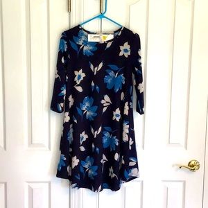 Blue floral swing dress for dancing the night away! Size small.
